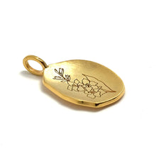 Custom Gold Plated Silver Organic Engraved Pendant