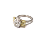 3.01ct Oval Diamond & Yellow Diamond Three Stone Ring