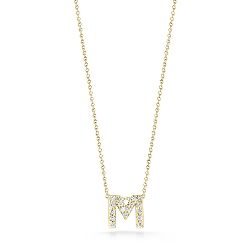 Roberto Coin 18K Diamond Love Letter Necklace "M"