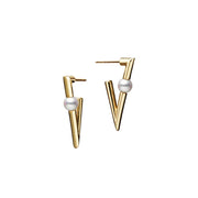 Mikimoto V Code Akoya Cultured Pearl Earrings in 18K Yellow Gold