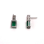Platinum Emerald & Diamond Earrings