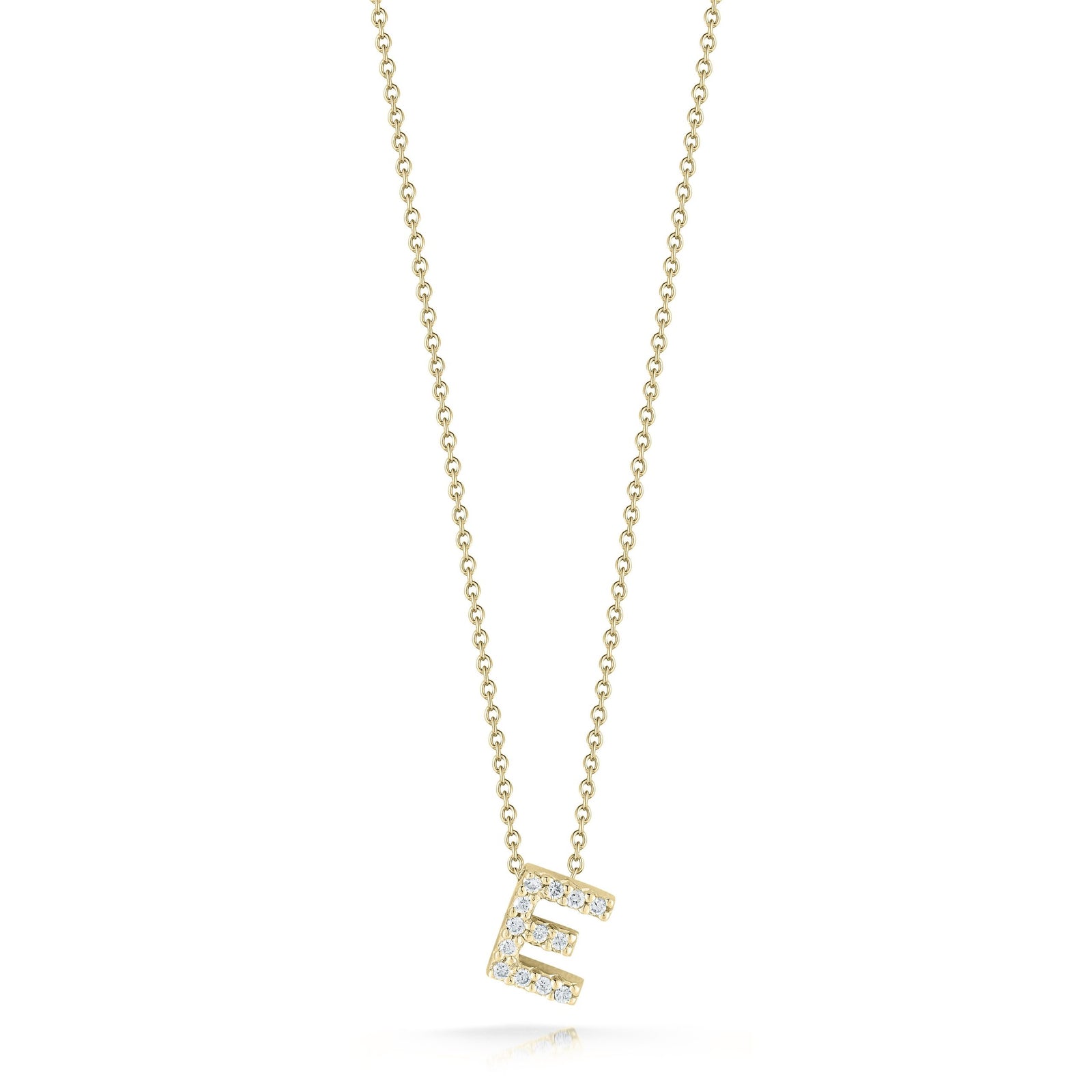Roberto Coin 18K Diamond Love Letter Necklace "E"