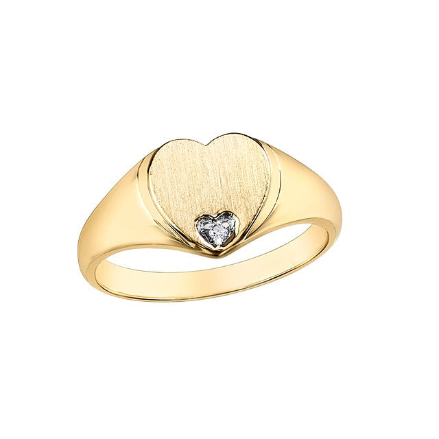 10KY Heart Signet Ring