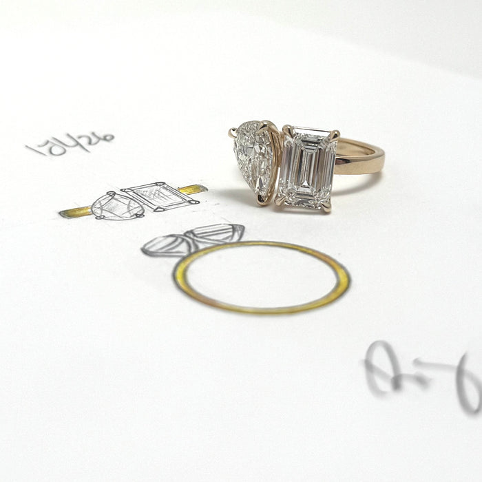 Custom 14K Lab Grown Diamond Abstract Ring