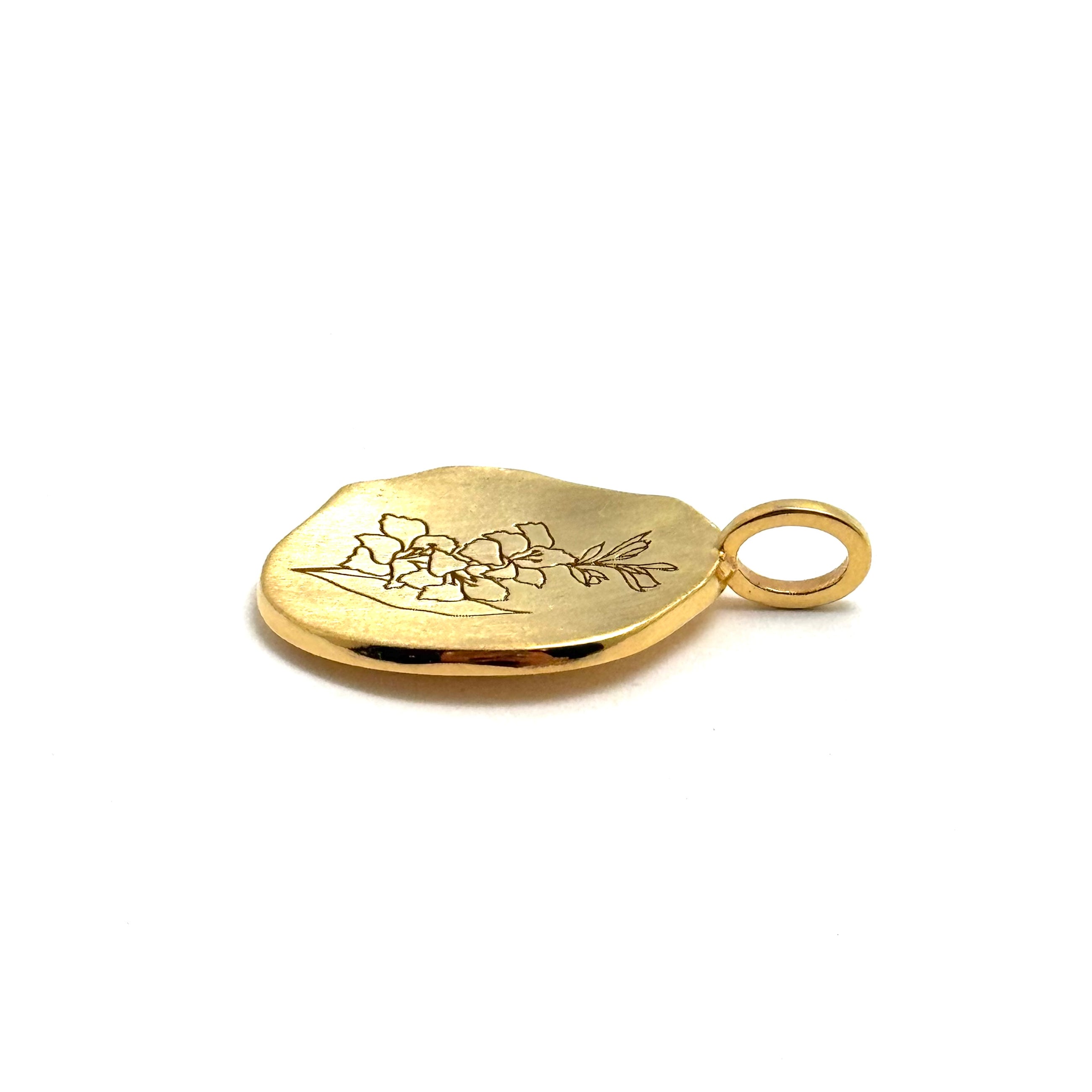 Custom Gold Plated Silver Organic Engraved Pendant