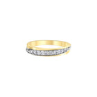 10K Yellow Gold Slanted Design Diamond Band