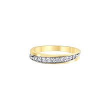 10K Yellow Gold Slanted Design Diamond Band