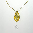 Custom Gold Plated Silver Organic Engraved Pendant
