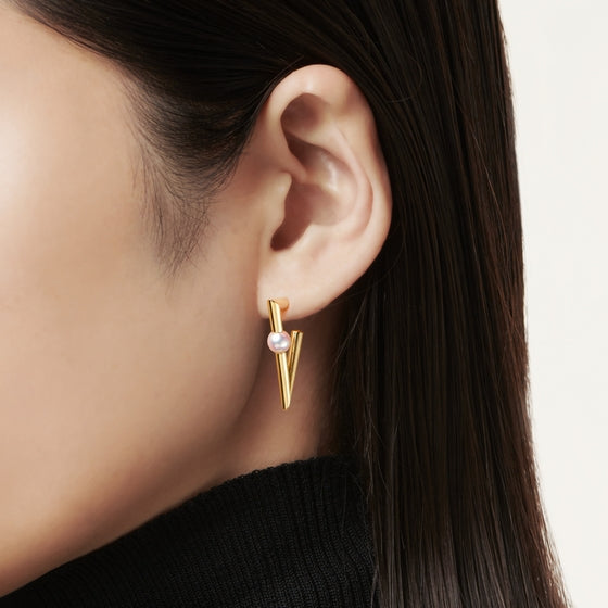 Mikimoto V Code Akoya Cultured Pearl Earrings in 18K Yellow Gold