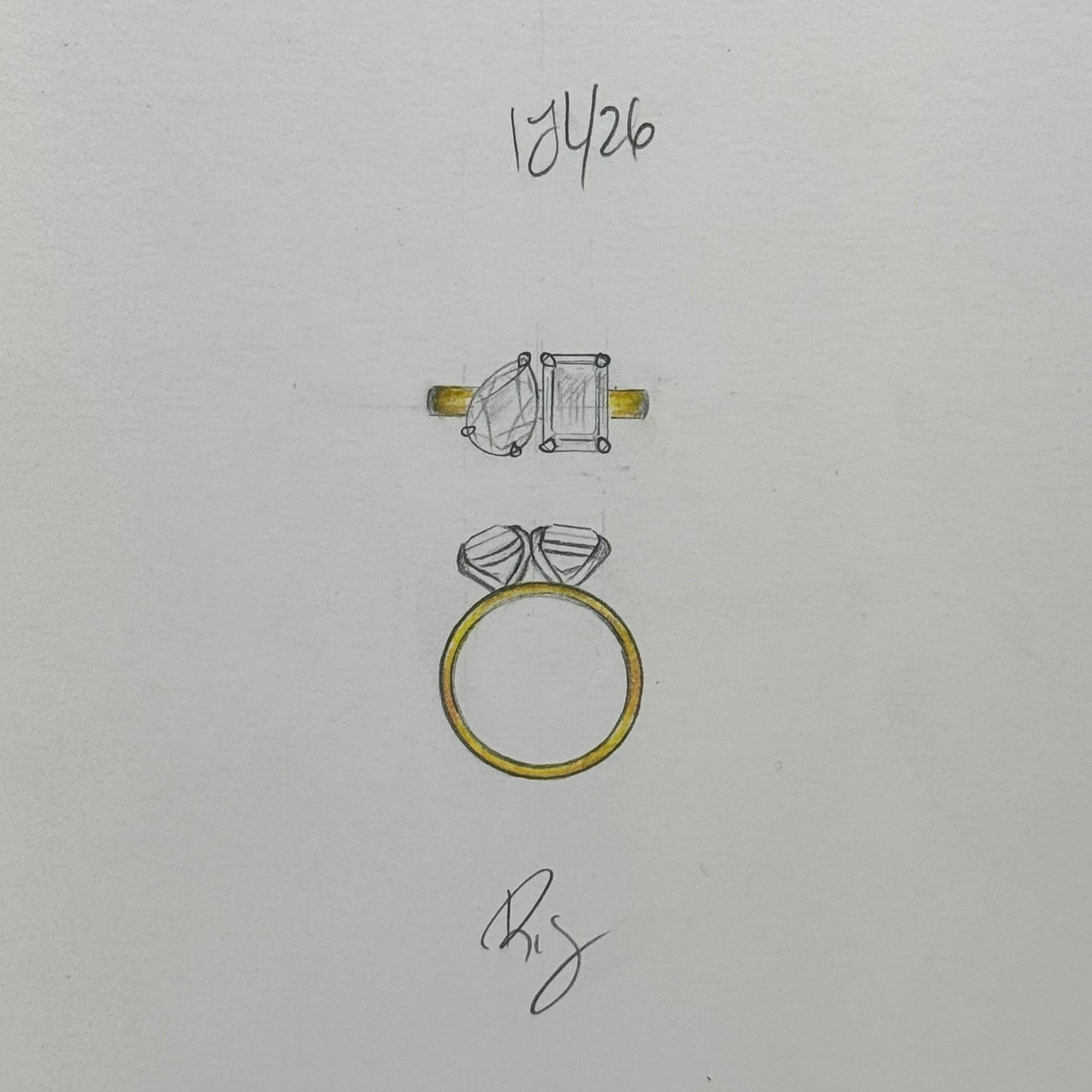 Custom 14K Lab Grown Diamond Abstract Ring