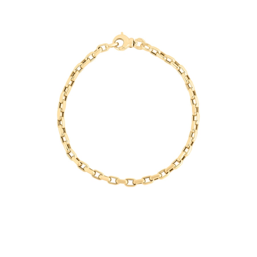 Roberto Coin 18KY Square Link Bracelet Designer Gold Fine Gauge