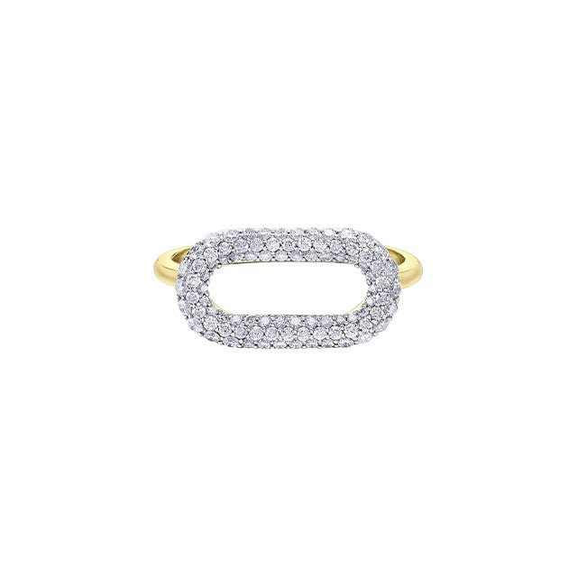 10K Oval Melee Diamond Centre Ring 1/2ct
