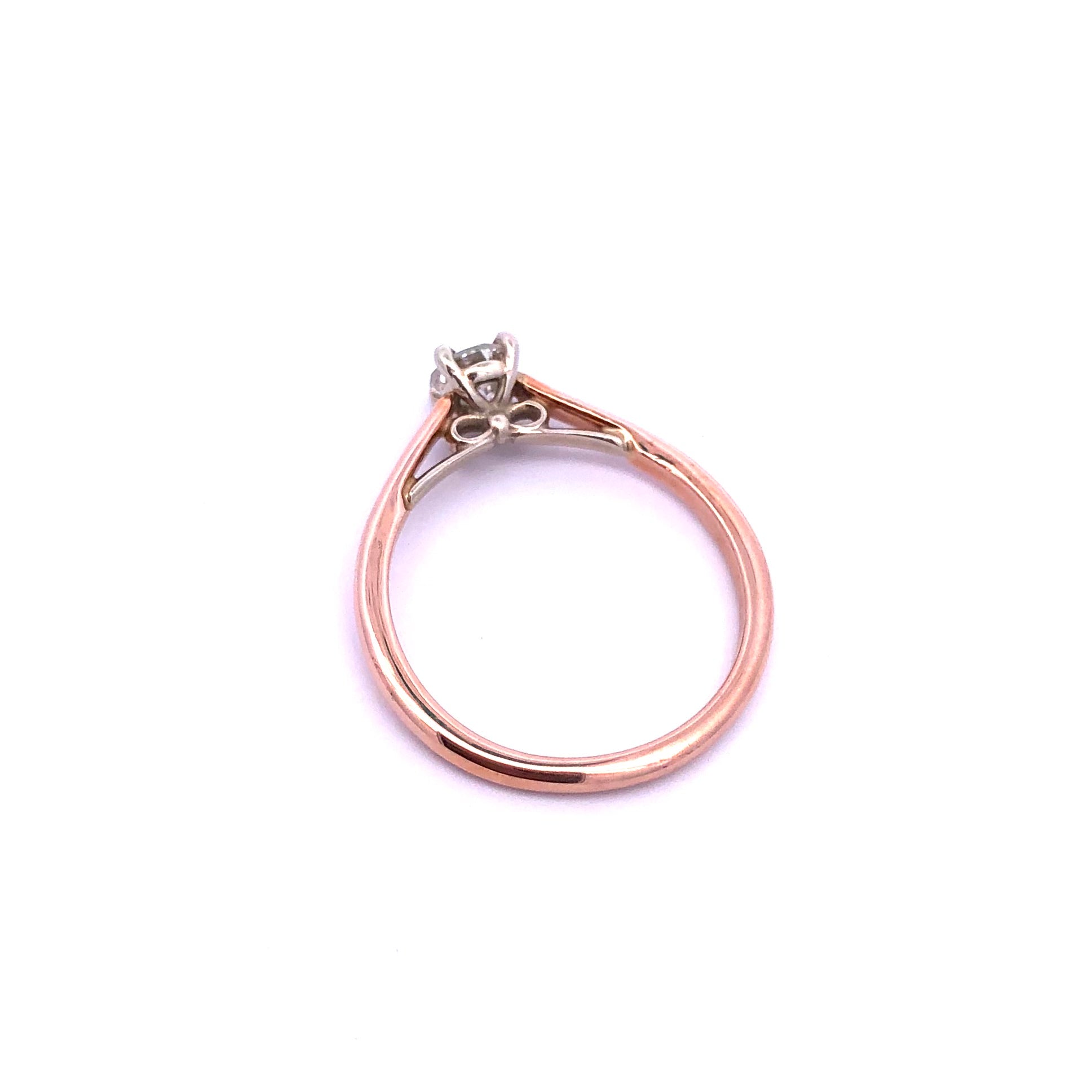 Estate 14K R&W 0.37ct Diamond Engagement Ring