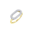 10K Oval Melee Diamond Centre Ring 1/2ct