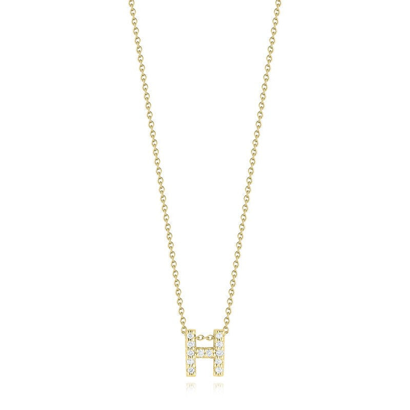 Roberto Coin 18K Diamond Love Letter Necklace "H"