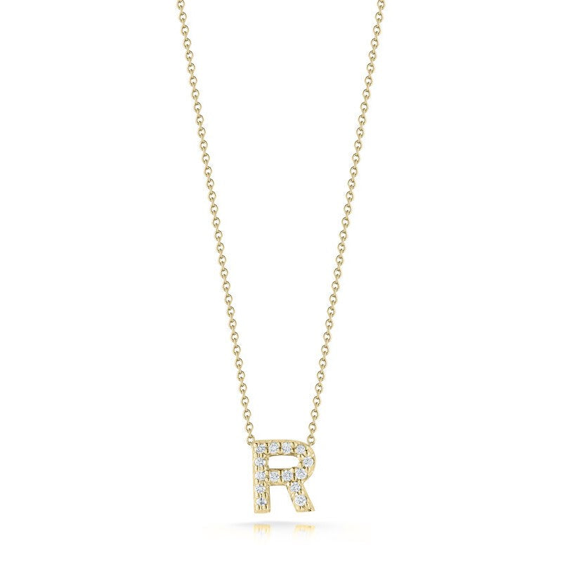 Roberto Coin 18K Diamond Love Letter Necklace "R"