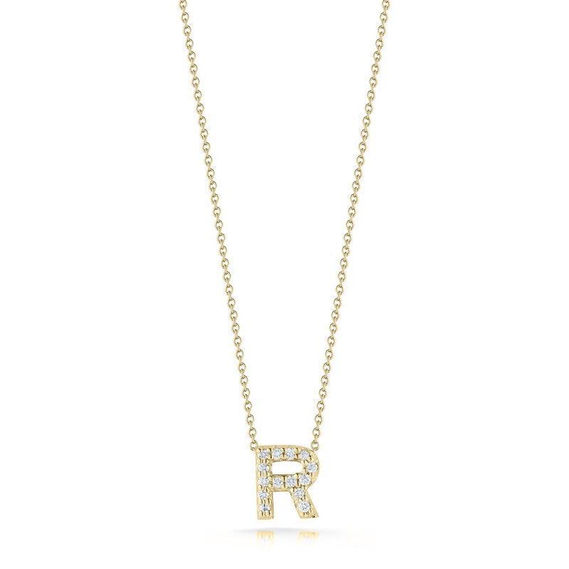 Roberto Coin 18K Diamond Love Letter Necklace "R"
