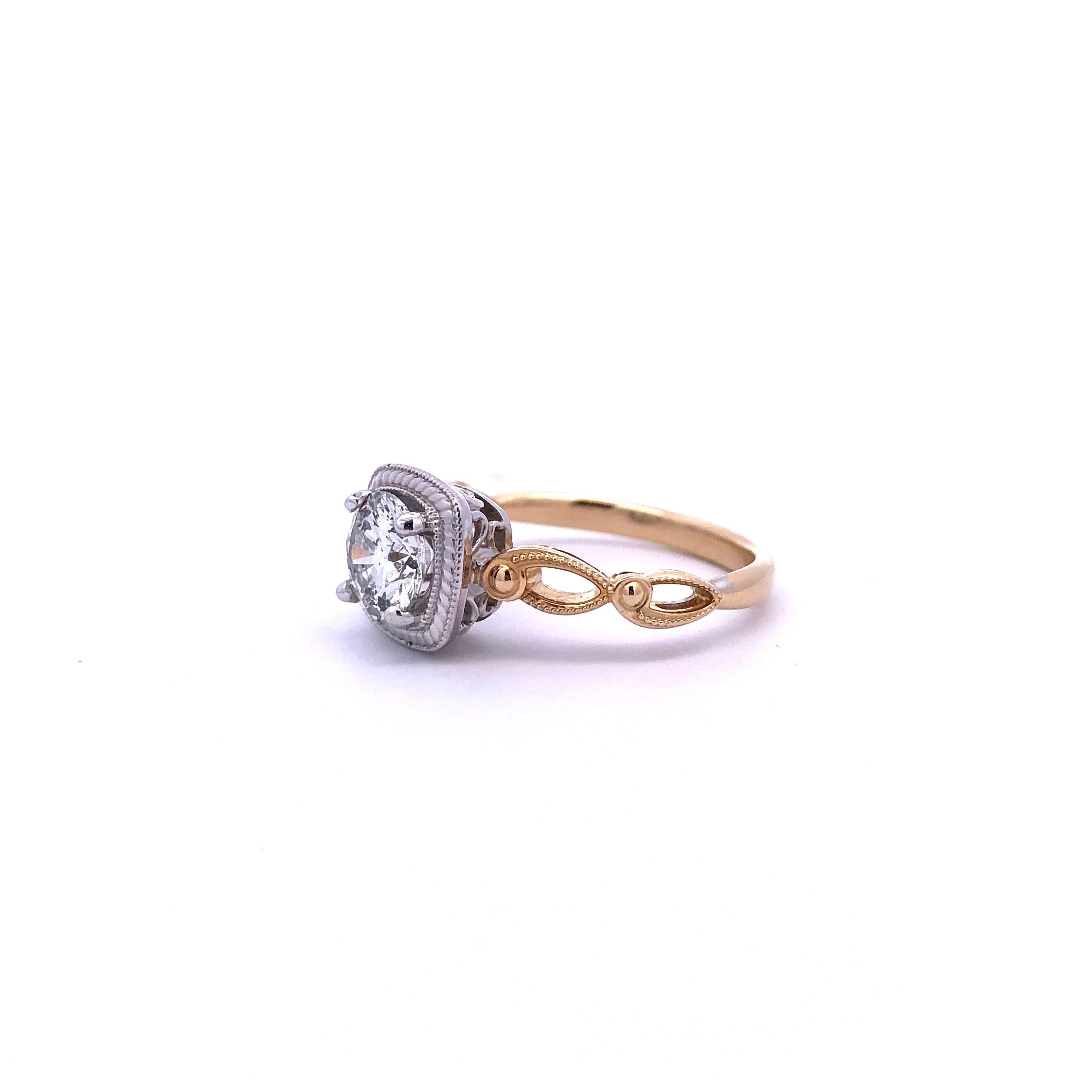 14K Y&W 1.13ct Diamond Engagement Ring