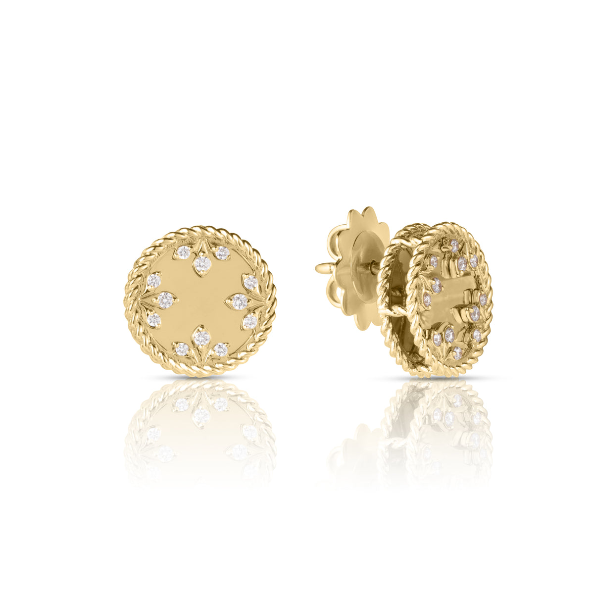 Roberto Coin Venetian Medallion Diamond Stud Earrings