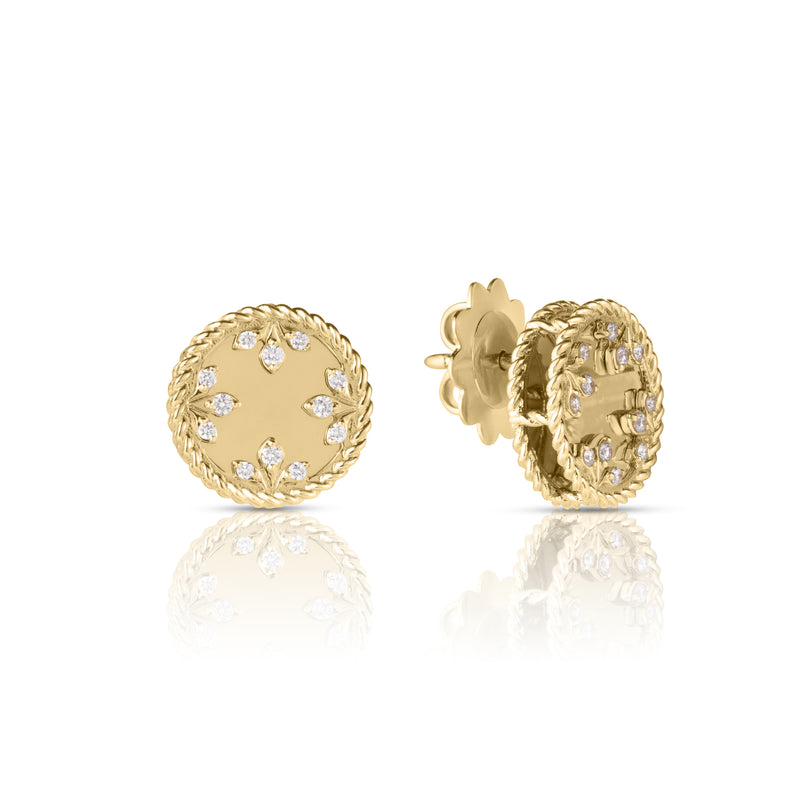 Roberto Coin Venetian Medallion Diamond Stud Earrings
