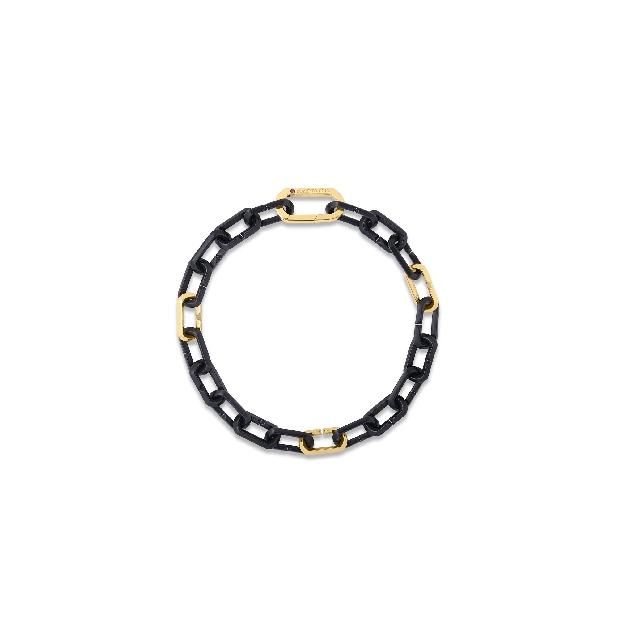 Roberto Coin 18KY & Black Titanium Link Bracelet
