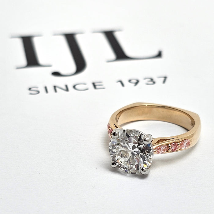 Custom 3.45ct Lab Grown Diamond and Pink Diamond Ring