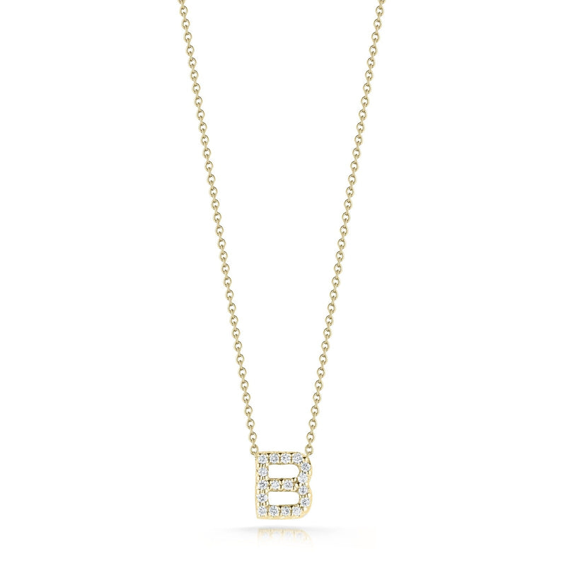 Roberto Coin 18K Diamond Love Letter Necklace "B"