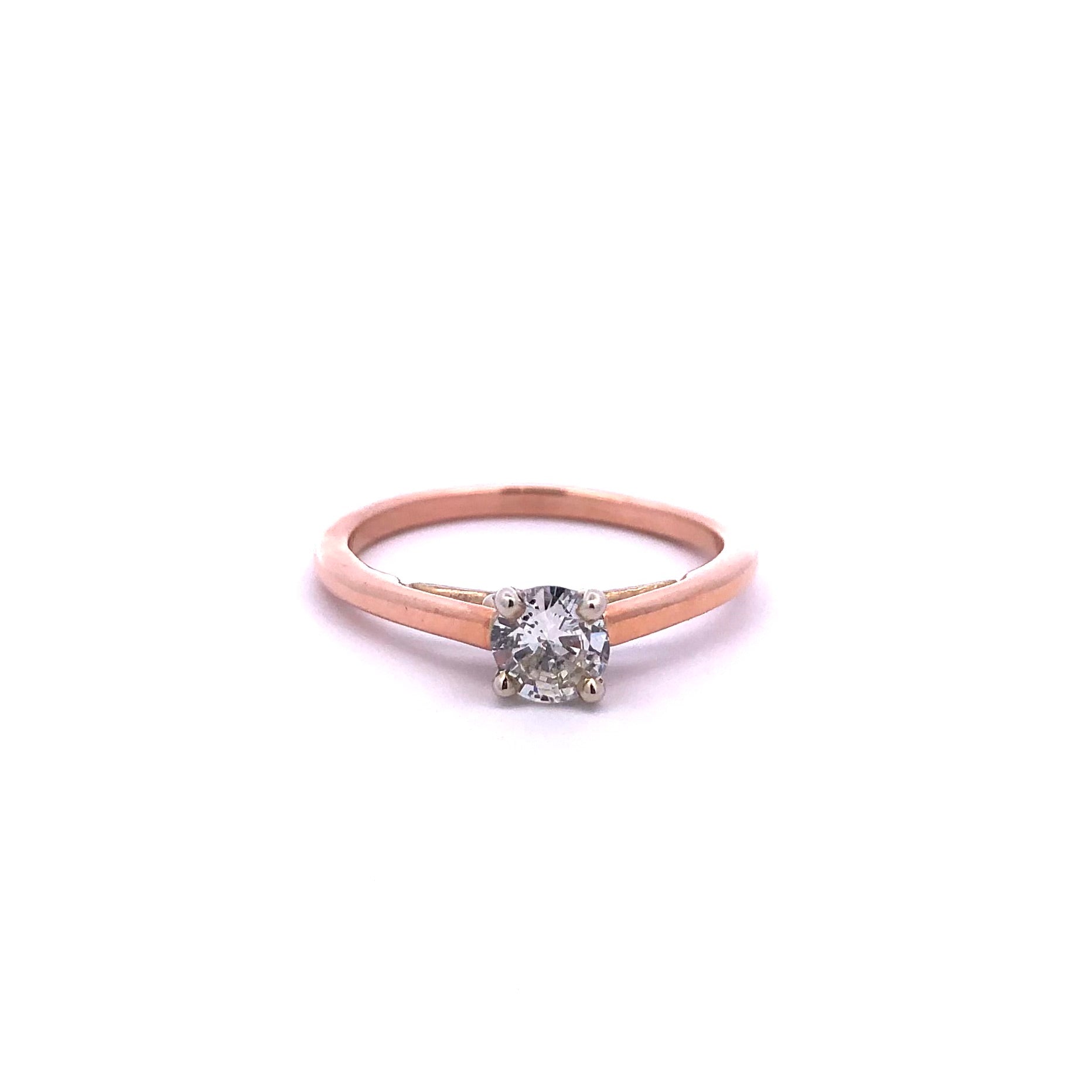 Estate 14K R&W 0.37ct Diamond Engagement Ring