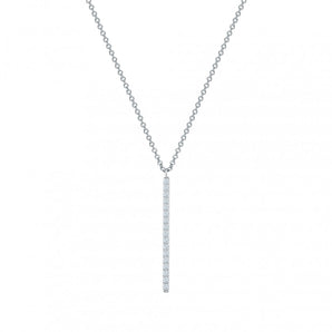 Birks 18KW Vertical Diamond Bar Necklace