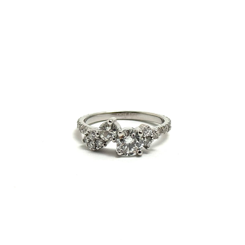 Custom Platinum Diamond Cluster Eternity Ring Mount