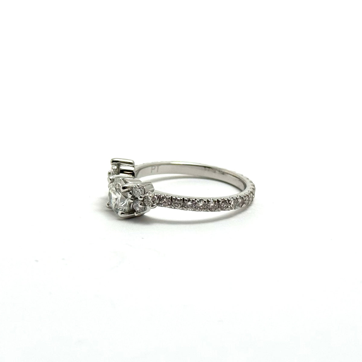 Custom Platinum Diamond Cluster Eternity Ring Mount