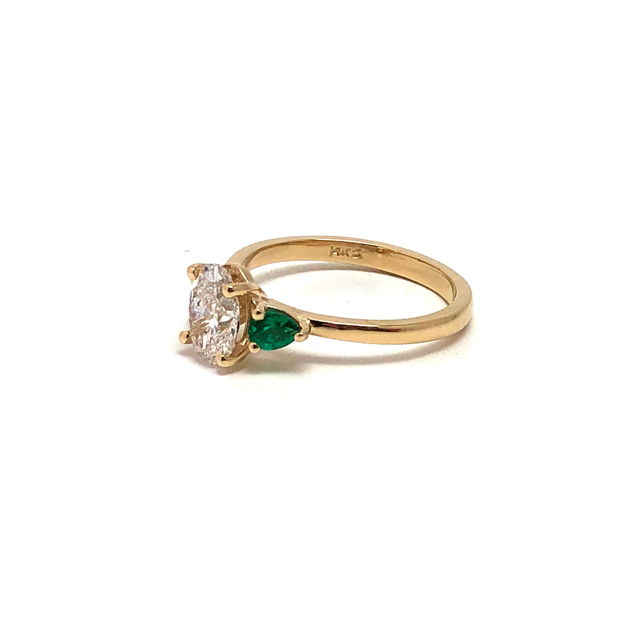 Lab Grown Diamond & Emerald Ring