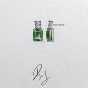 Platinum Emerald & Diamond Earrings