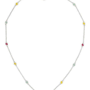 Gucci Silver Interlocking G Necklace with Coloured Enamel