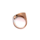 Custom 14K Rose and White Gold Pear Garnet Ring
