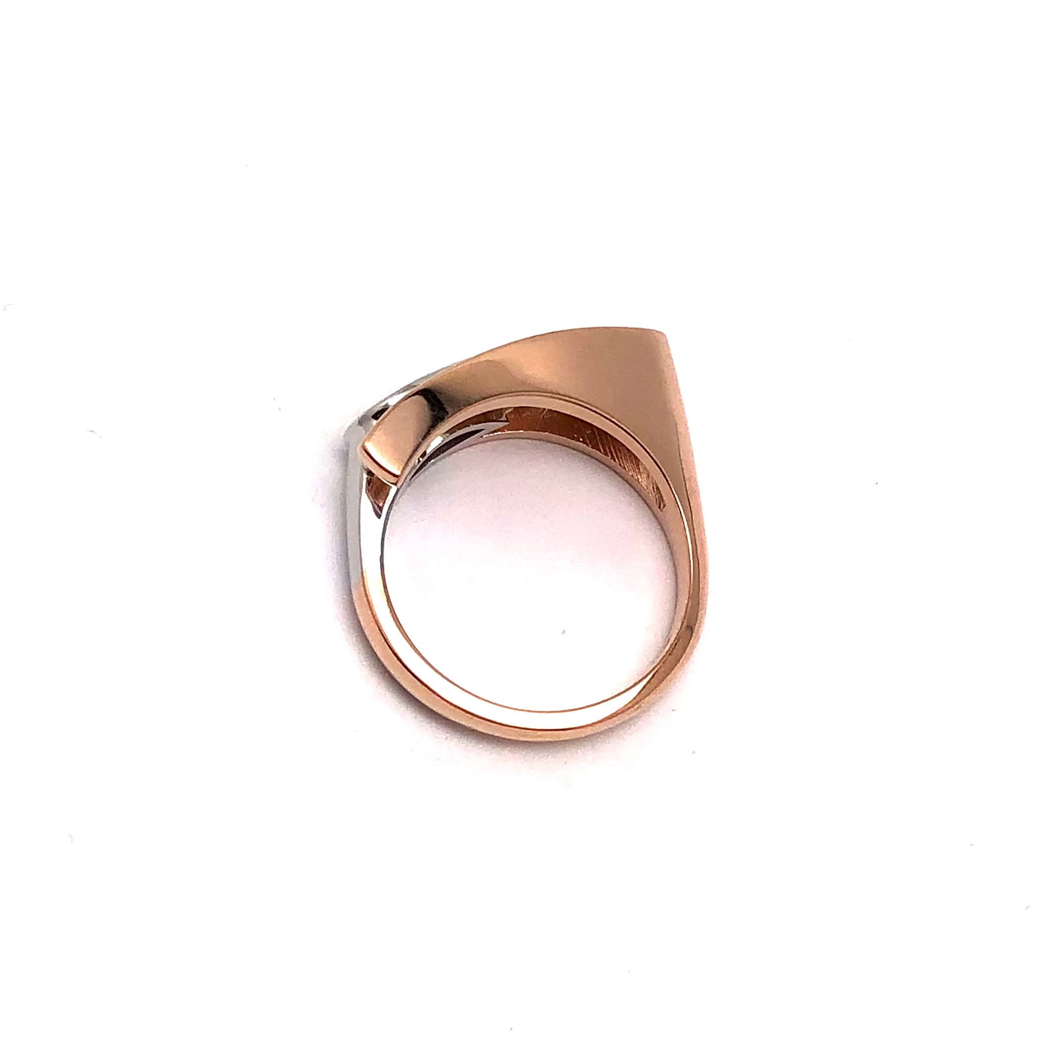 Custom 14K Rose and White Gold Pear Garnet Ring