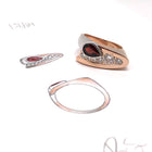 Custom 14K Rose and White Gold Pear Garnet Ring