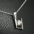 Custom 18K White Gold Abstract Natural Diamond Pendant