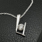 Custom 18K White Gold Abstract Natural Diamond Pendant