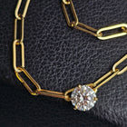 Custom 10K Yellow Gold 2.58ct Lab-Grown Diamond Paperclip Necklace
