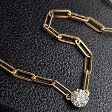 Custom 10K Yellow Gold 2.58ct Lab-Grown Diamond Paperclip Necklace