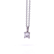 Estate 14KW 1.07ct Princess Cut Diamond Pendant with 10KW 18'' Chain