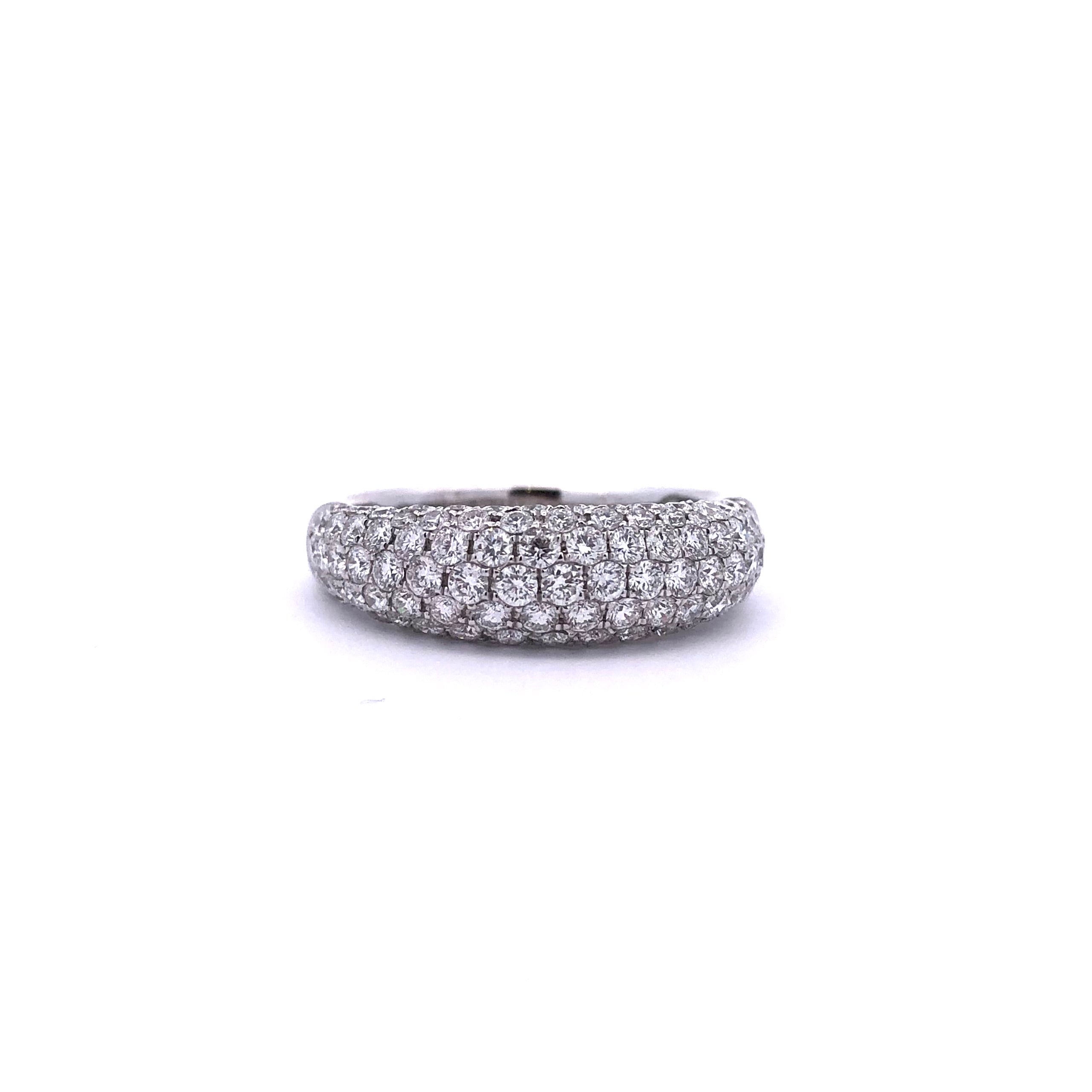 Brilliant 14K White Gold Pave Diamond Band