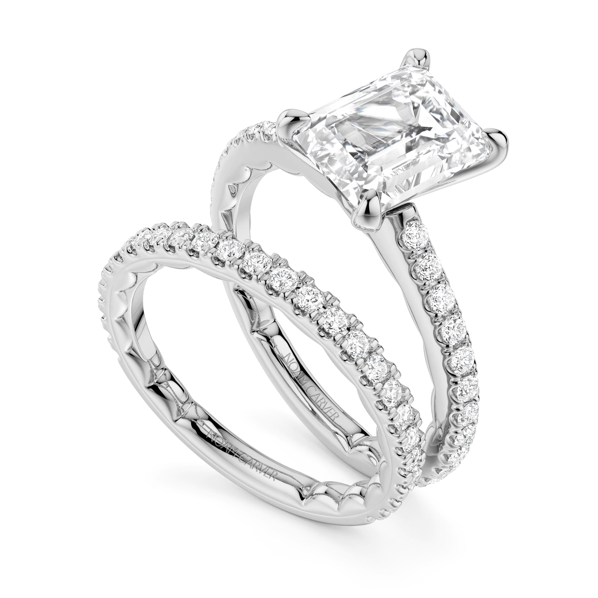 Noam Carver Luna Emerald Diamond Engagement Ring