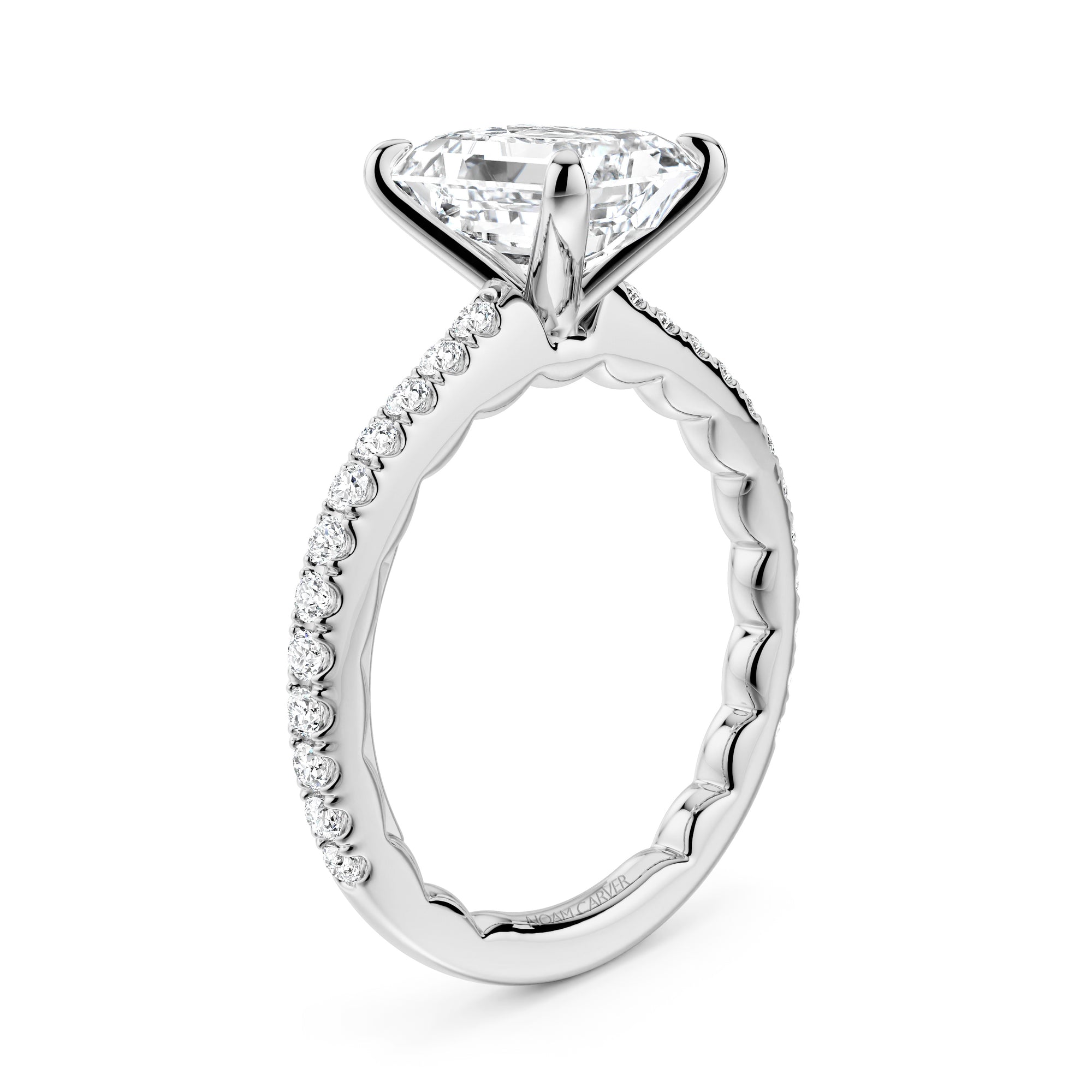 Noam Carver Luna Emerald Diamond Engagement Ring