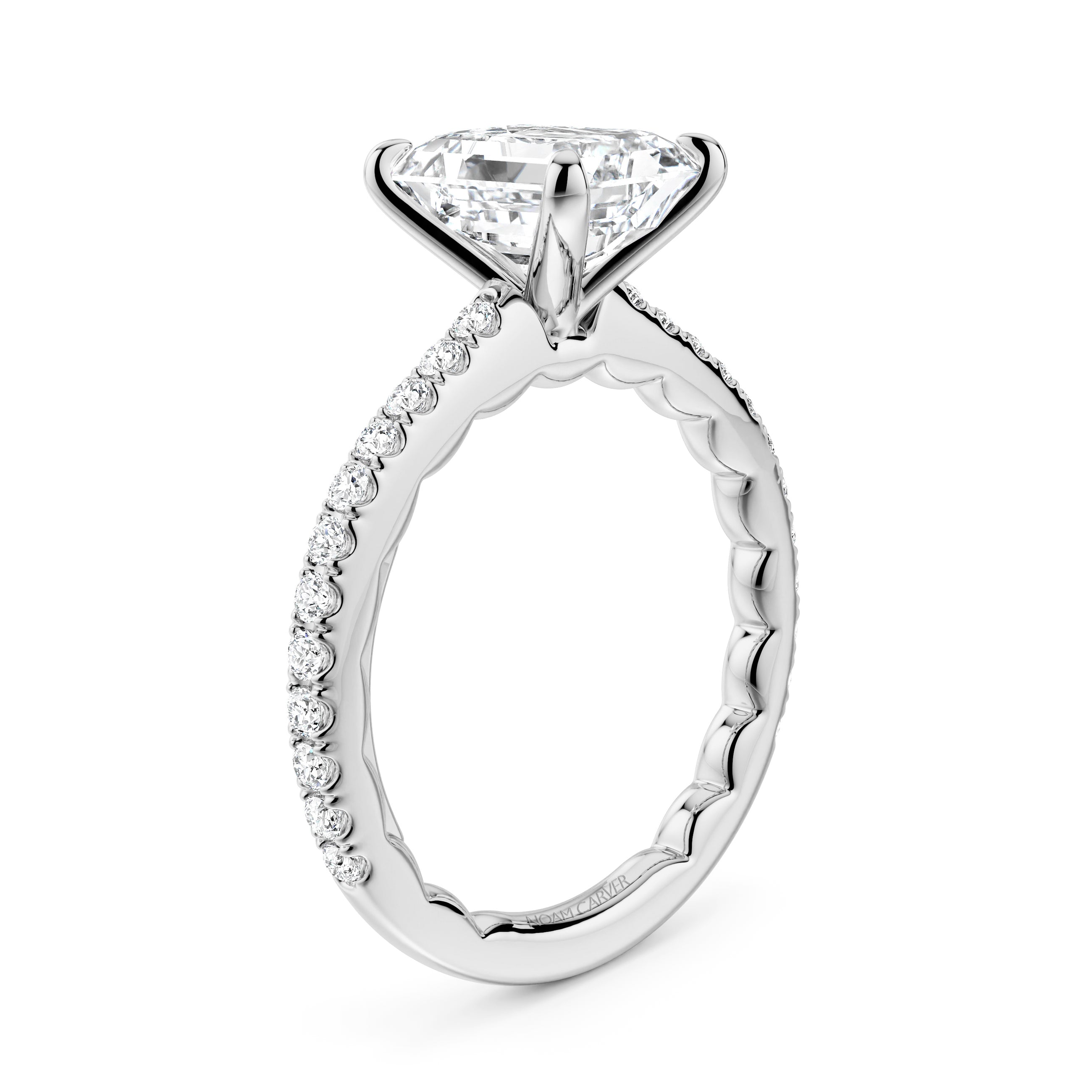 Noam Carver Luna Emerald Diamond Engagement Ring