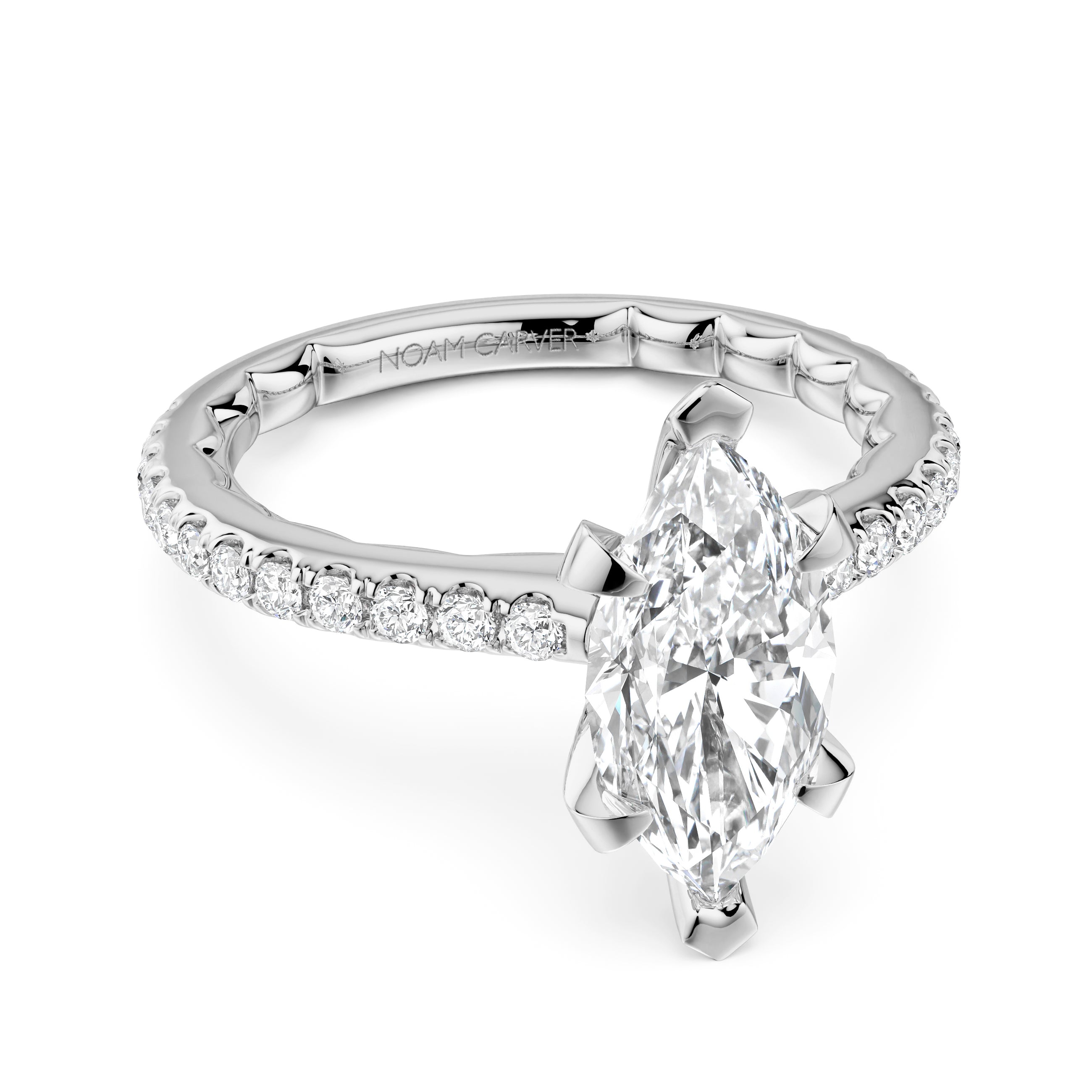 Noam Carver Luna Marquise Diamond Engagement Ring