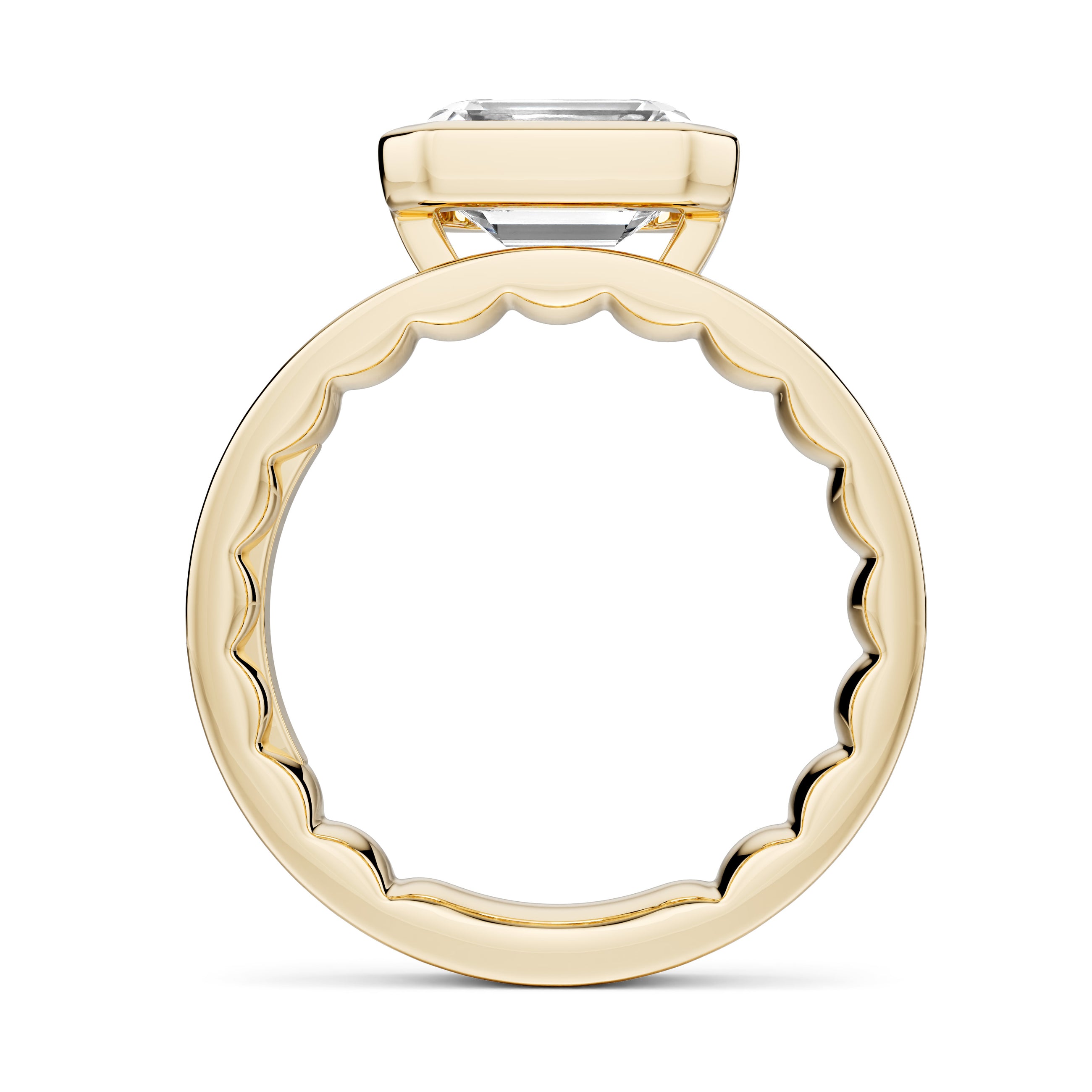 Noam Carver Luna Emerald Diamond Engagement Ring