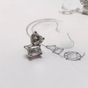 Platinum Asymmetrical Stud Diamond Earrings