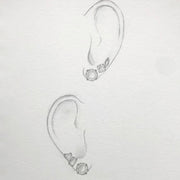 Platinum Asymmetrical Stud Diamond Earrings